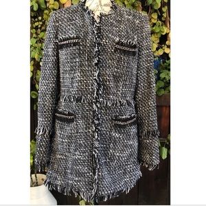 INC International Concepts Black and White Tweed Jacket